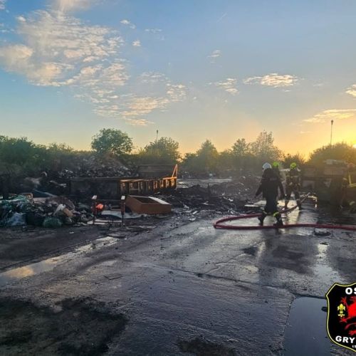 Pożar na terenie PSZOK w gminie Radowo Małe (powiat łobeski).